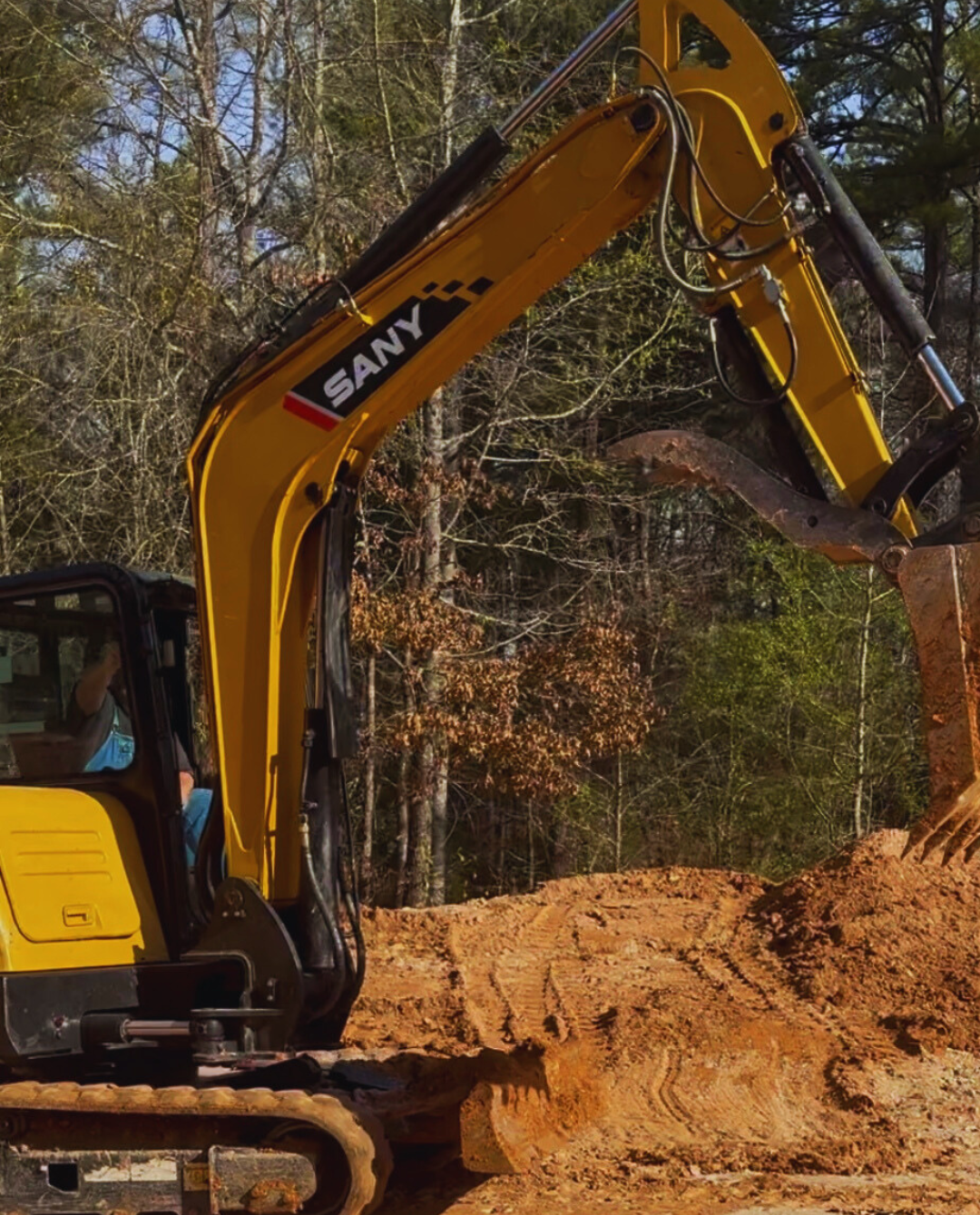 Machine dig for rose quartz