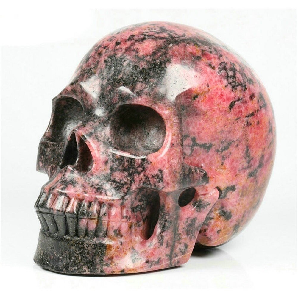 Black Rhodonite Crystal Skull