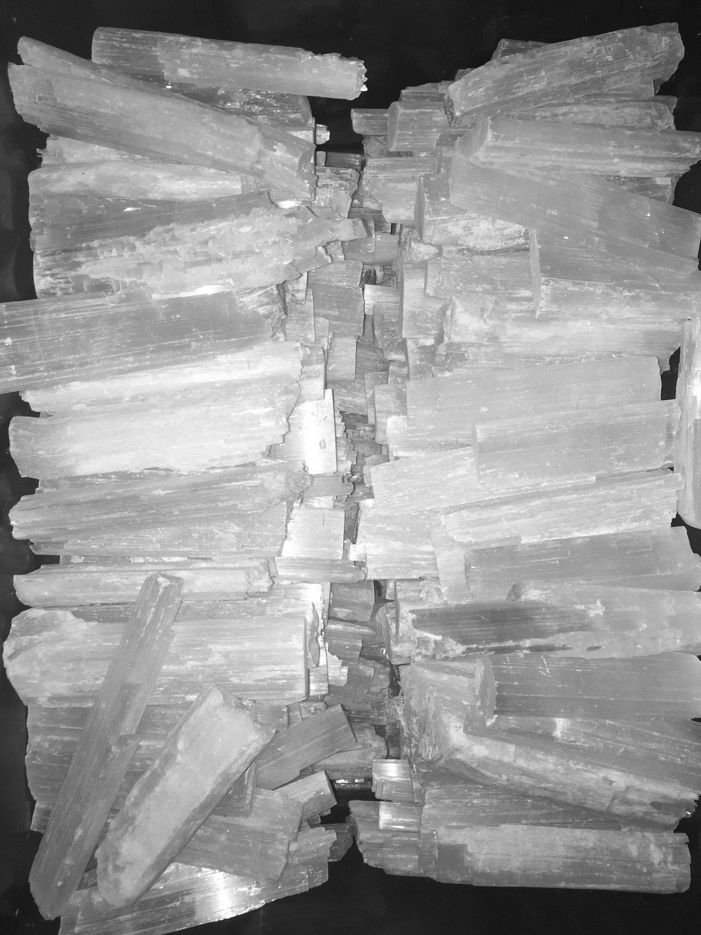 Stack of selenite stones