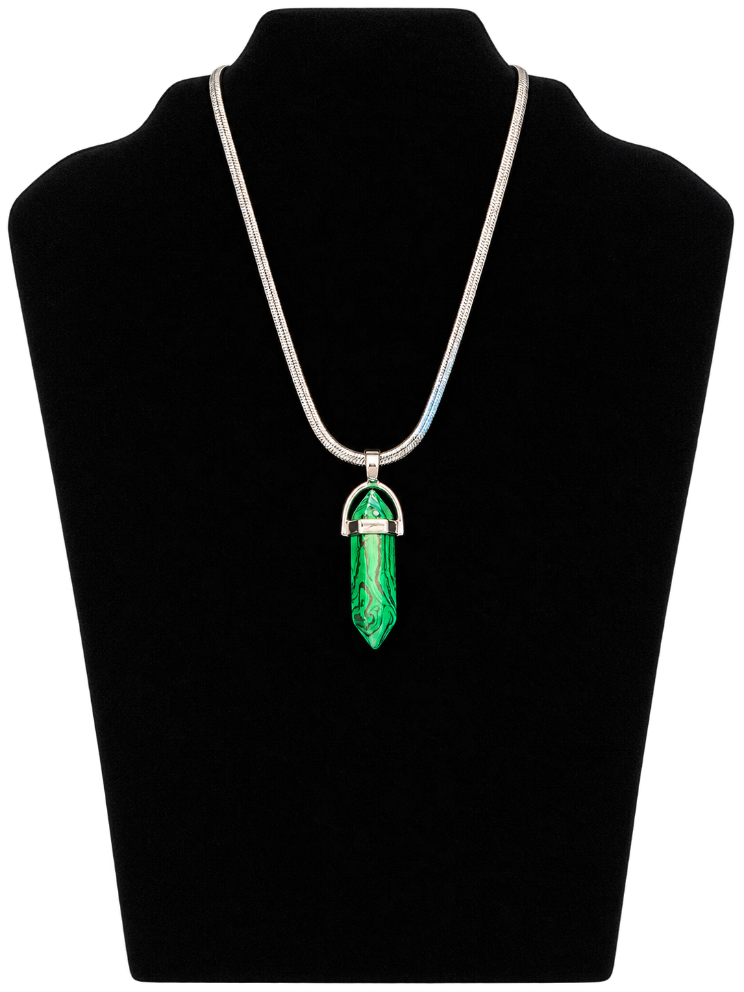 Green & Black Stripe Pendant, Healing Stone