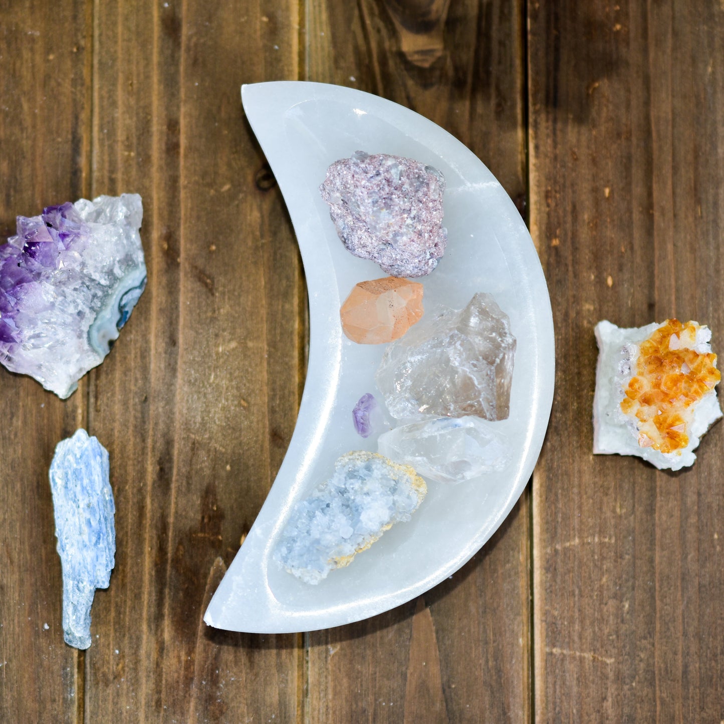 Selenite Moon Bowls