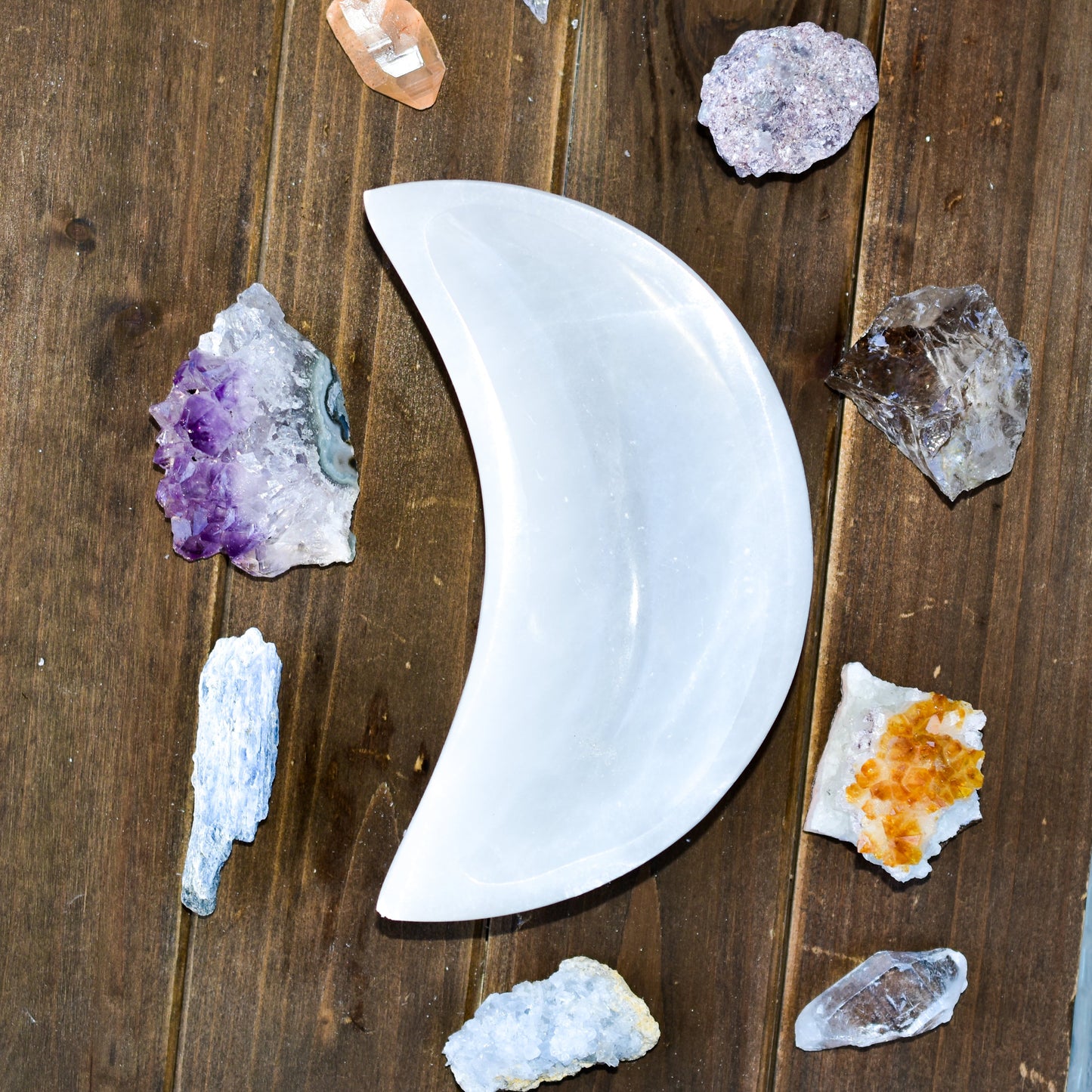 Selenite Moon Bowls