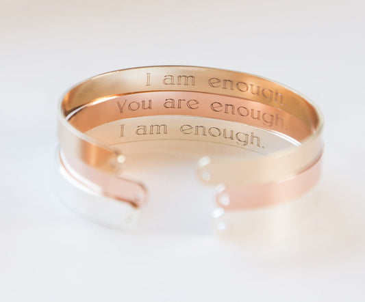 I Am Enough Bracelet, Engraved Secret Message Bracelet, I am Enough