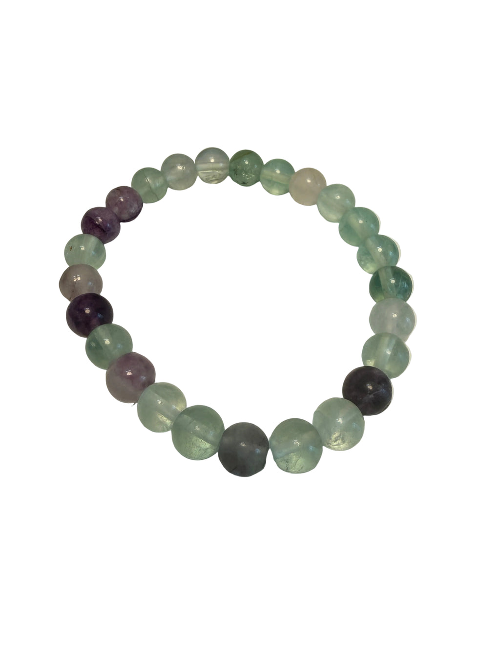 Mint Green & Purple Fluorite Bracelet
