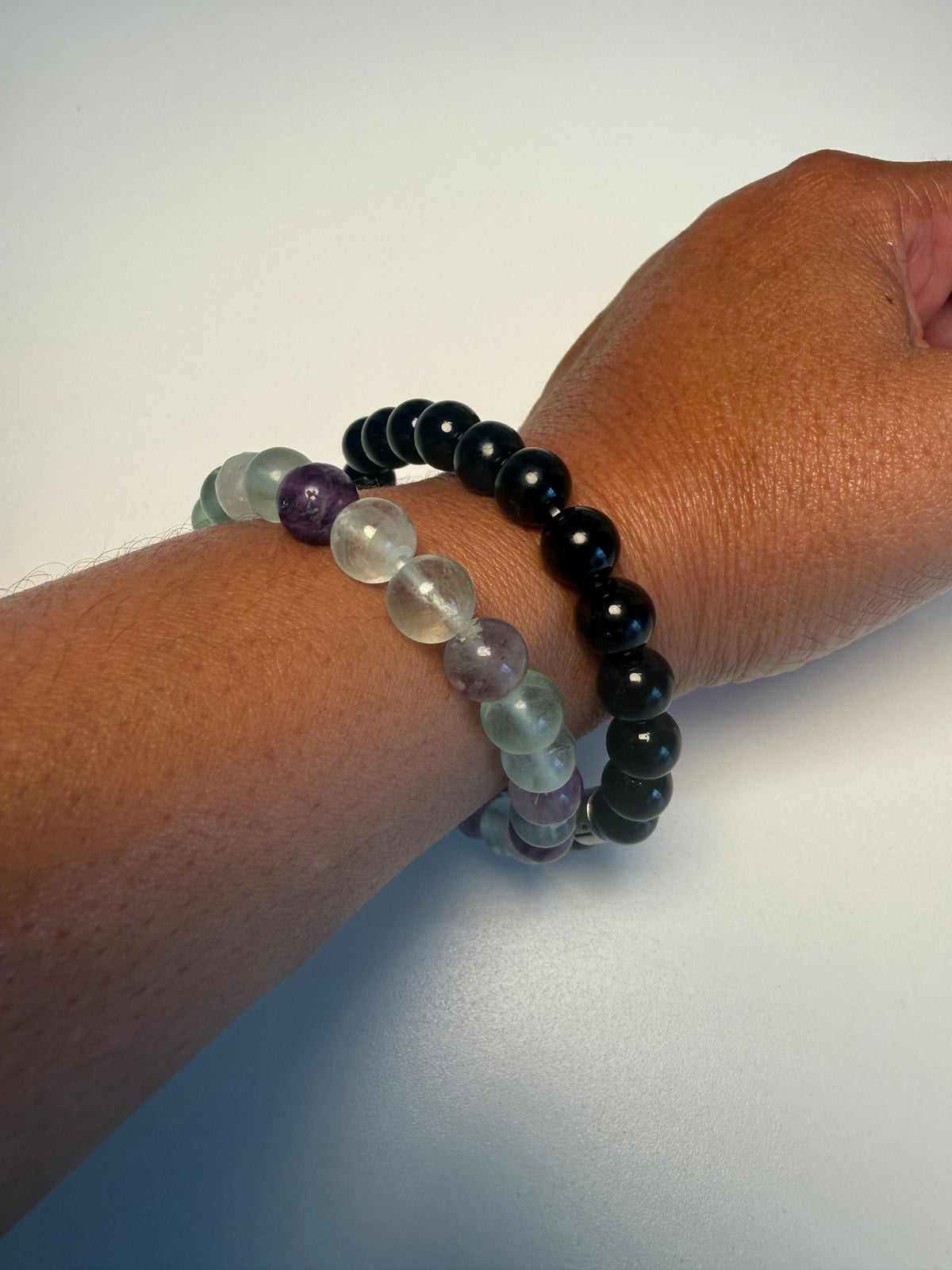 Mint Green & Purple Fluorite Bracelet