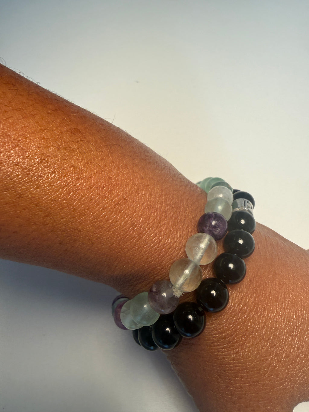 Mint Green & Purple Fluorite Bracelet