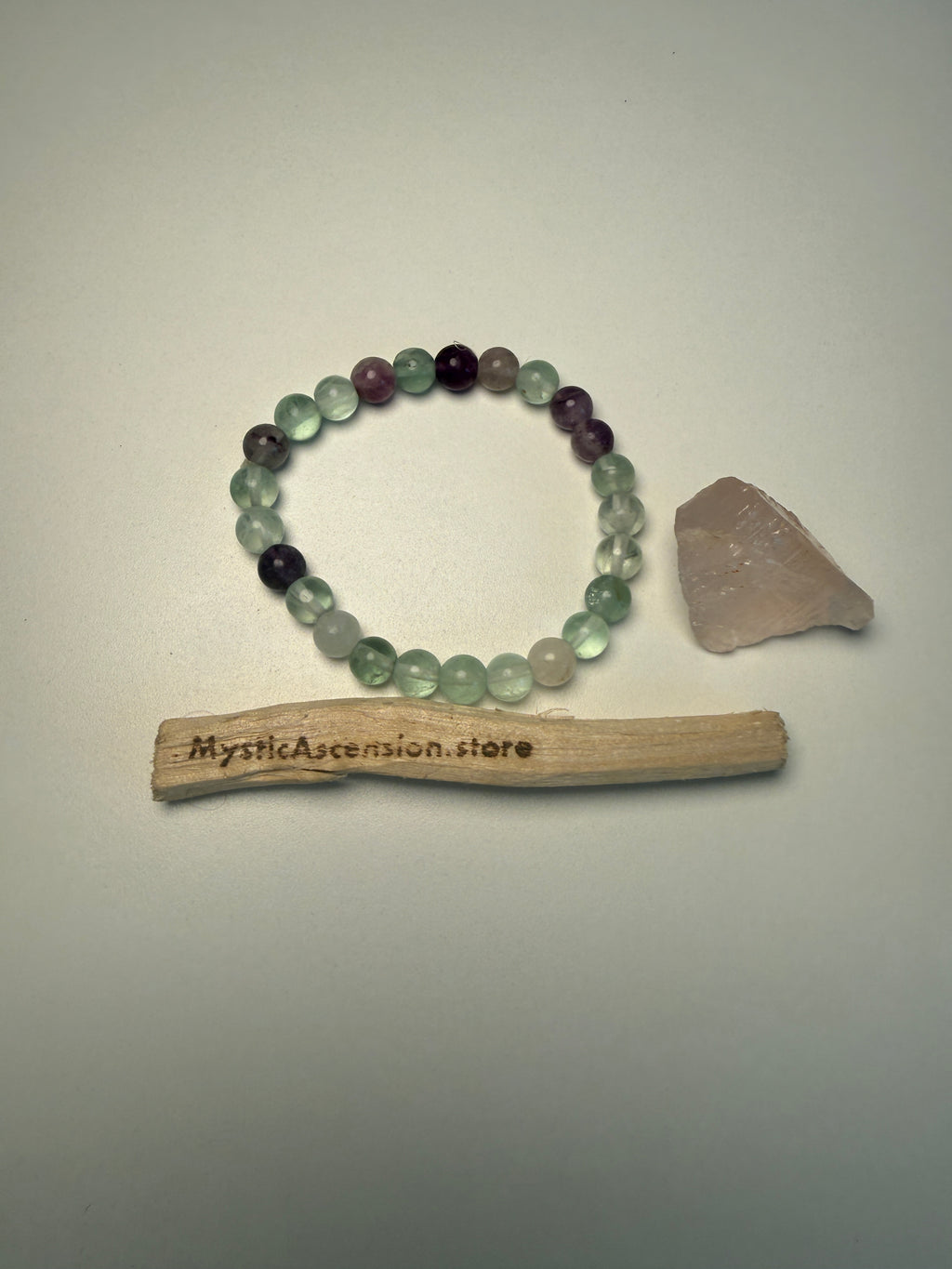 Mint Green & Purple Fluorite Bracelet