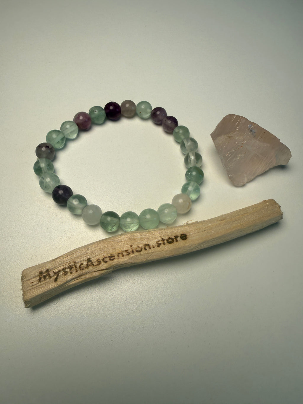 Mint Green & Purple Fluorite Bracelet