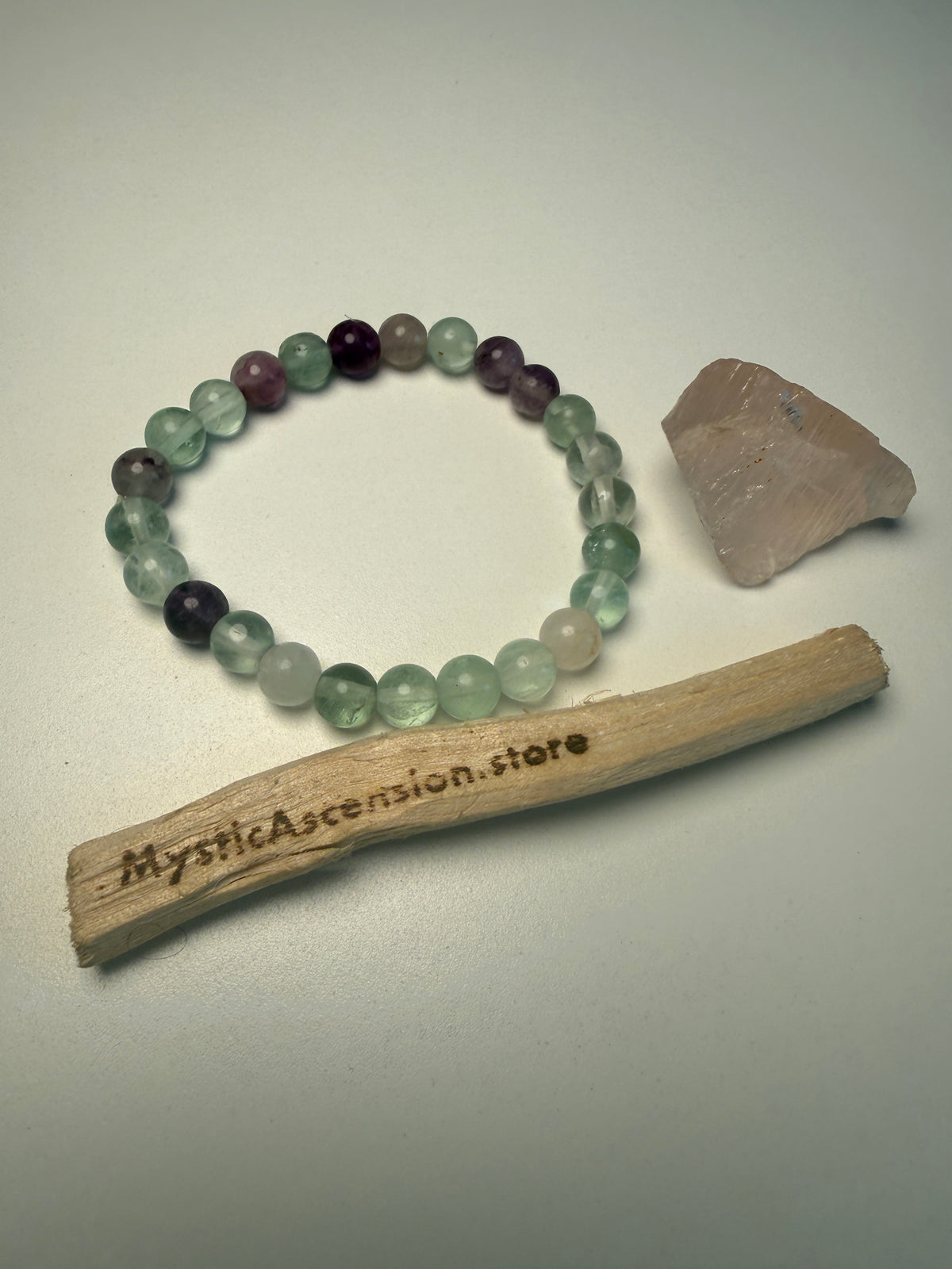 Mint Green & Purple Fluorite Bracelet