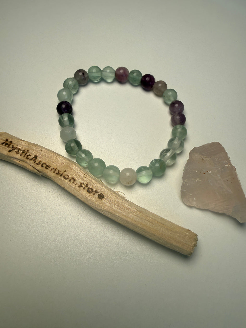 Mint Green & Purple Fluorite Bracelet