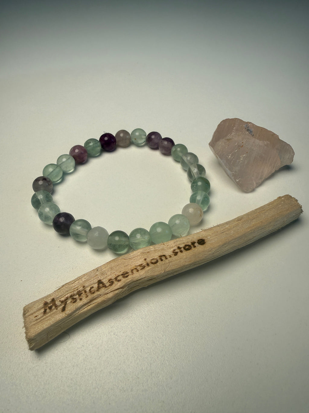 Mint Green & Purple Fluorite Bracelet