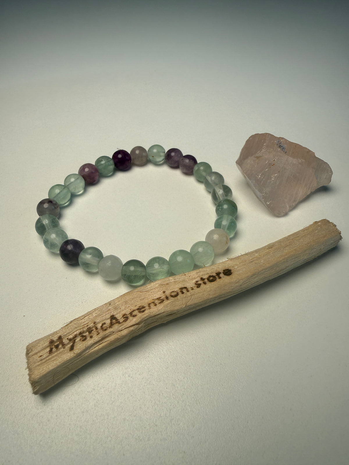 Mint Green & Purple Fluorite Bracelet
