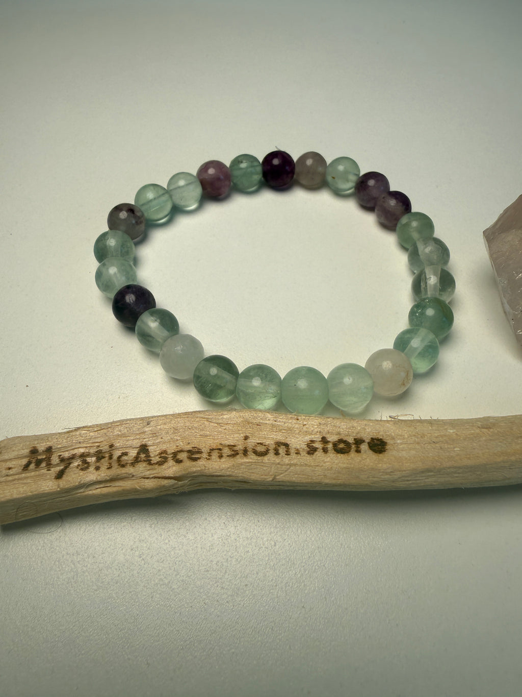 Mint Green & Purple Fluorite Bracelet