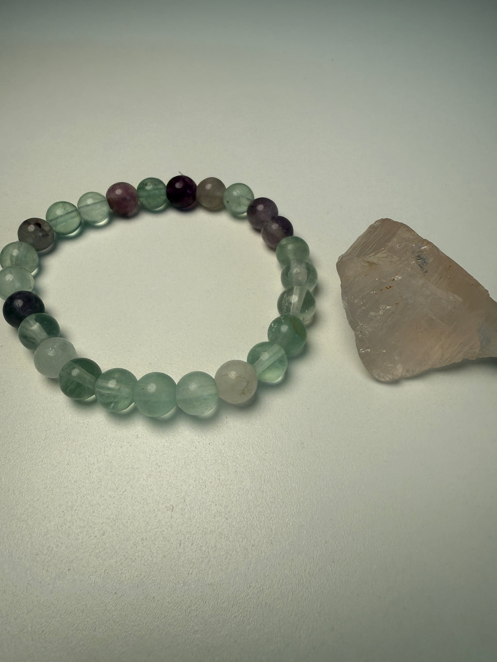 Mint Green & Purple Fluorite Bracelet