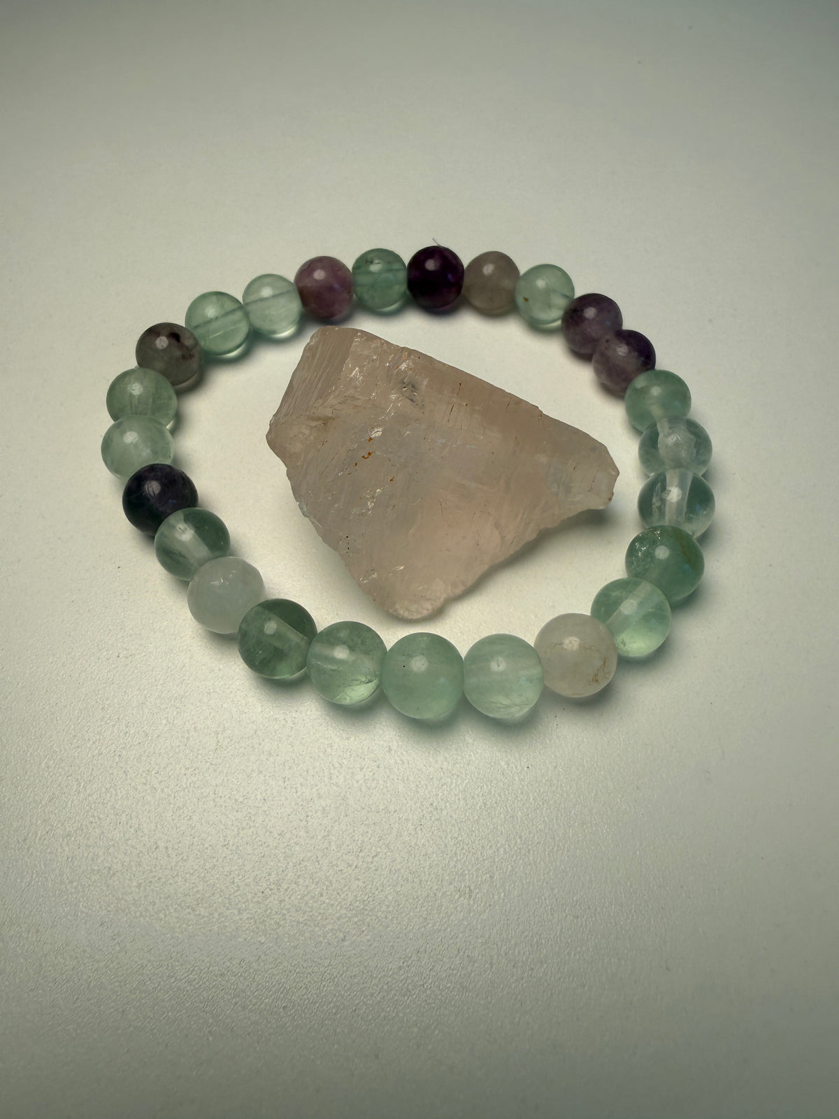 Mint Green & Purple Fluorite Bracelet