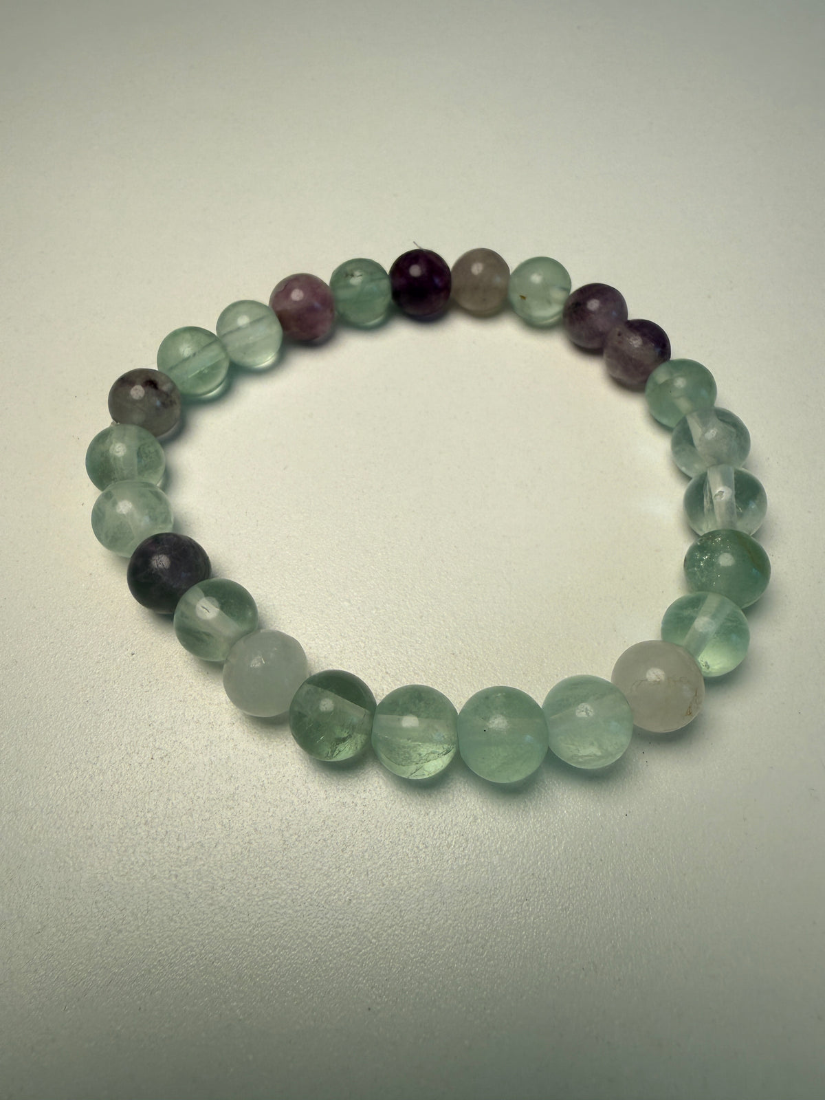 Mint Green & Purple Fluorite Bracelet