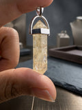 Citrine Pendant with Sterling Silver Necklace