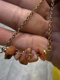 Orange Stones Necklace, Real Carnelian Crystals