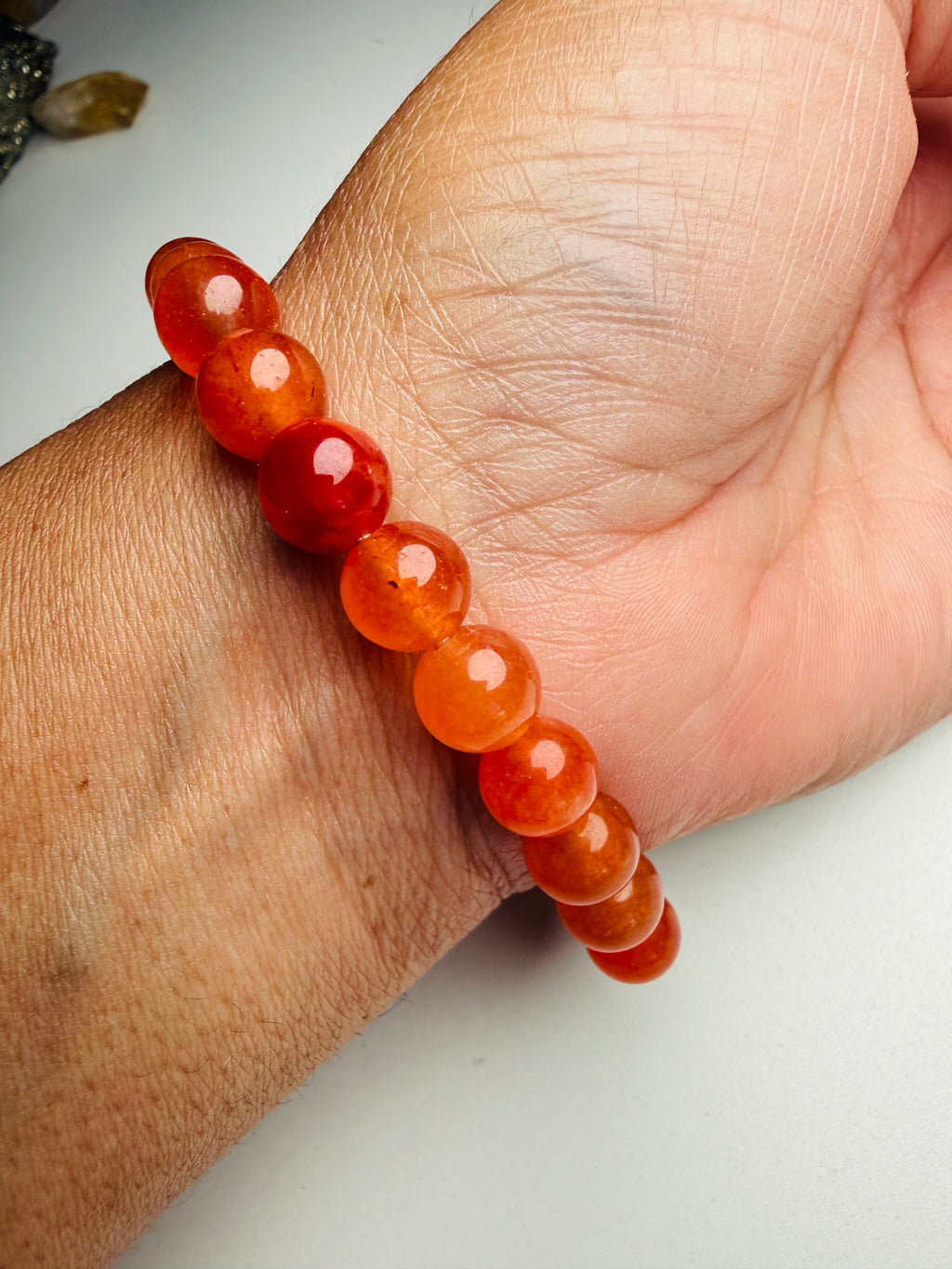 Carnelian Bracelet, Orange Bracelet Real Crystals