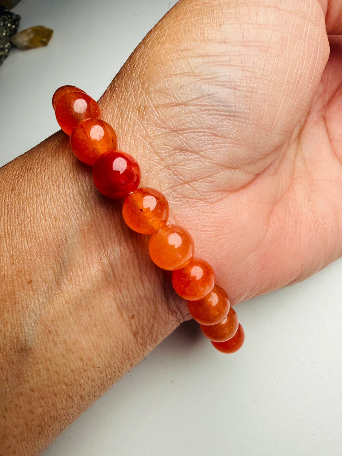 Carnelian Bracelet, Orange Bracelet Real Crystals