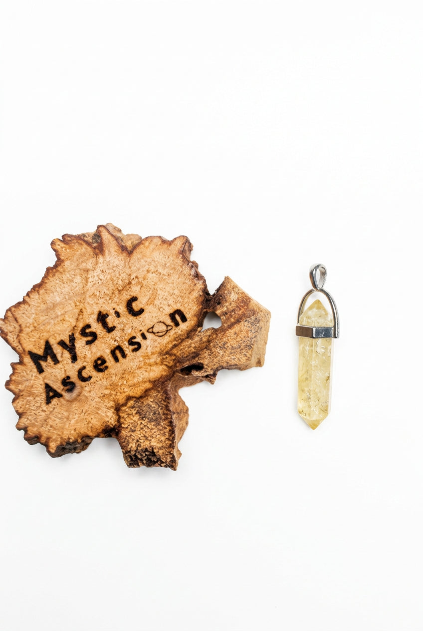 Citrine Pendant with Sterling Silver Necklace