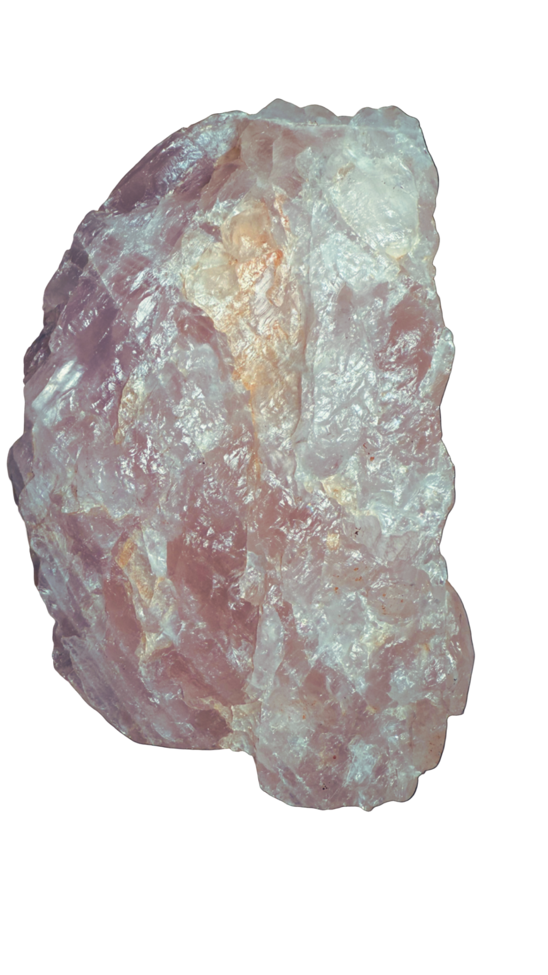 Rose Quartz shaped half moon