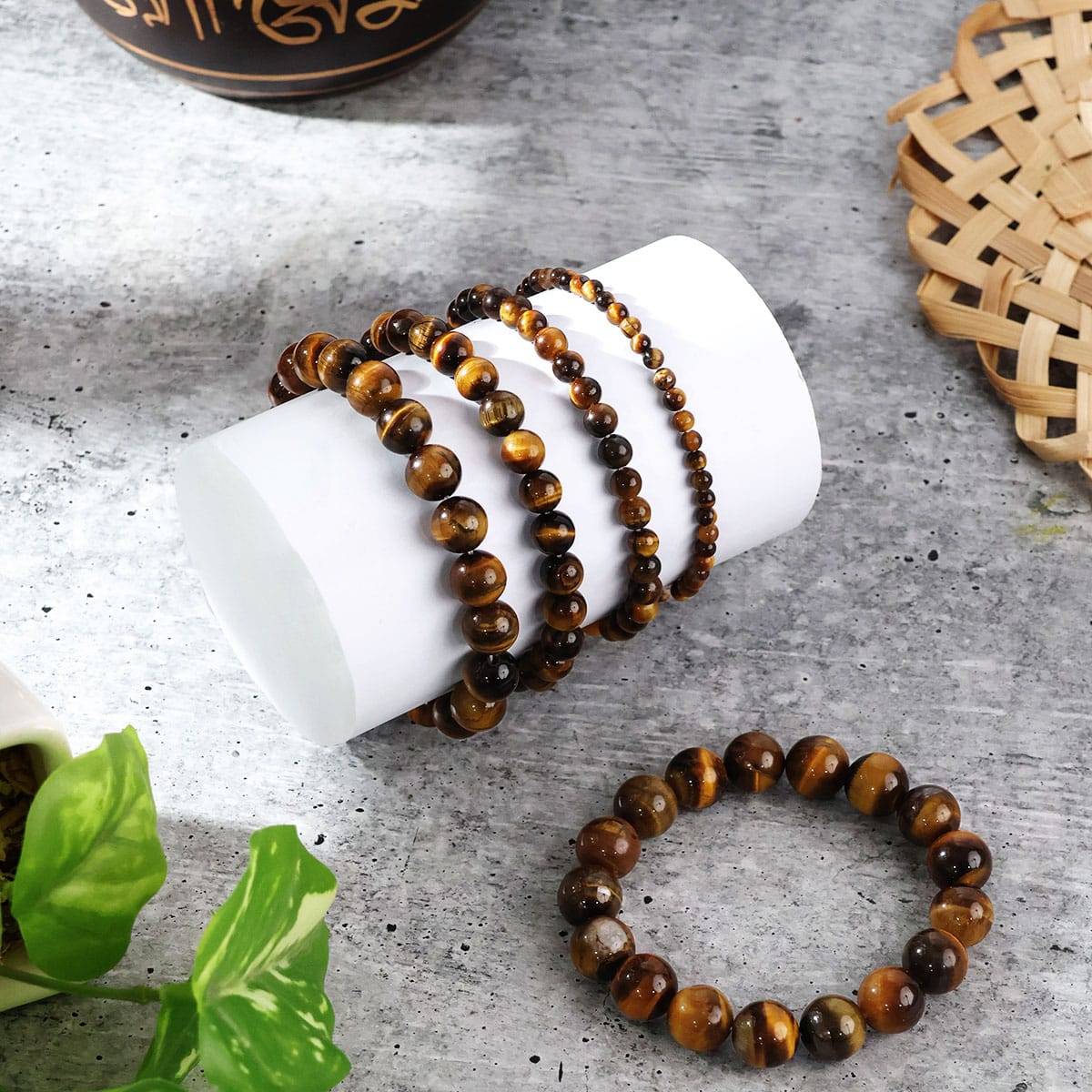 Tiger Eye Round Beads Bracelet