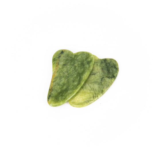 Two Jade heart shaped 