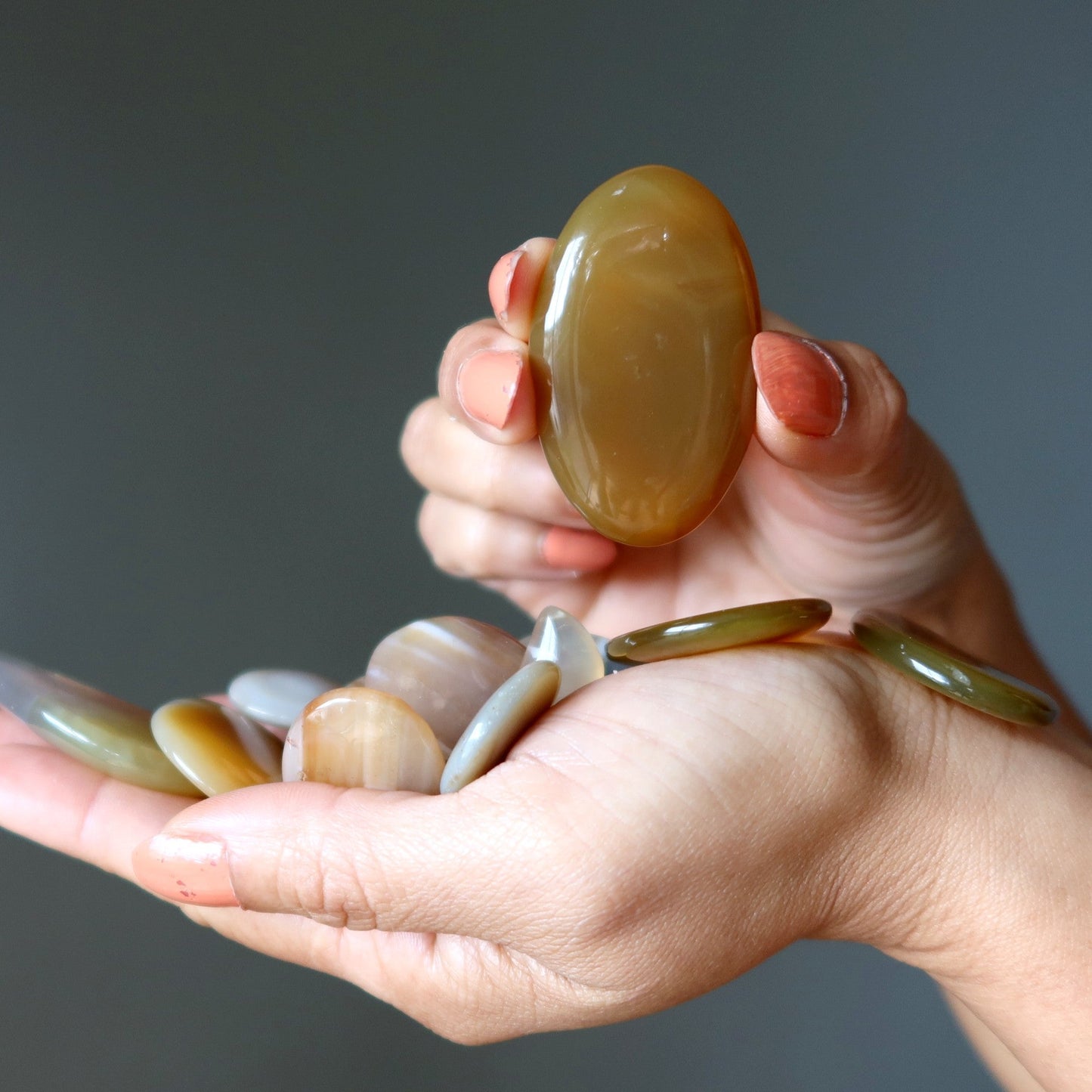 Agate Grid Crystal Bundle Brilliant Cabochon Set of 15