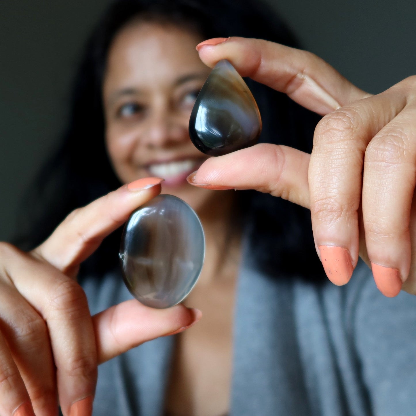 Black Agate Grid Crystal Bundle Protection Set of 18