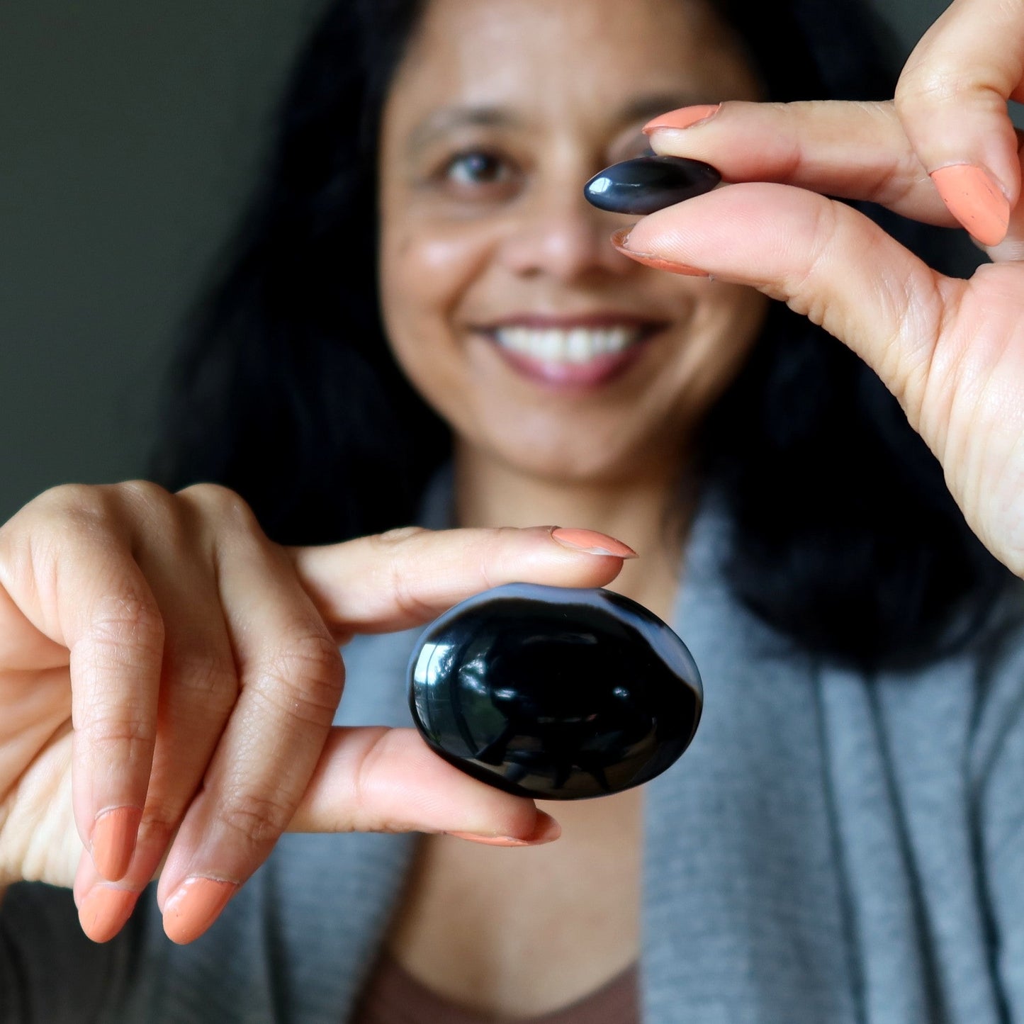 Black Agate Grid Crystal Bundle Protection Set of 18