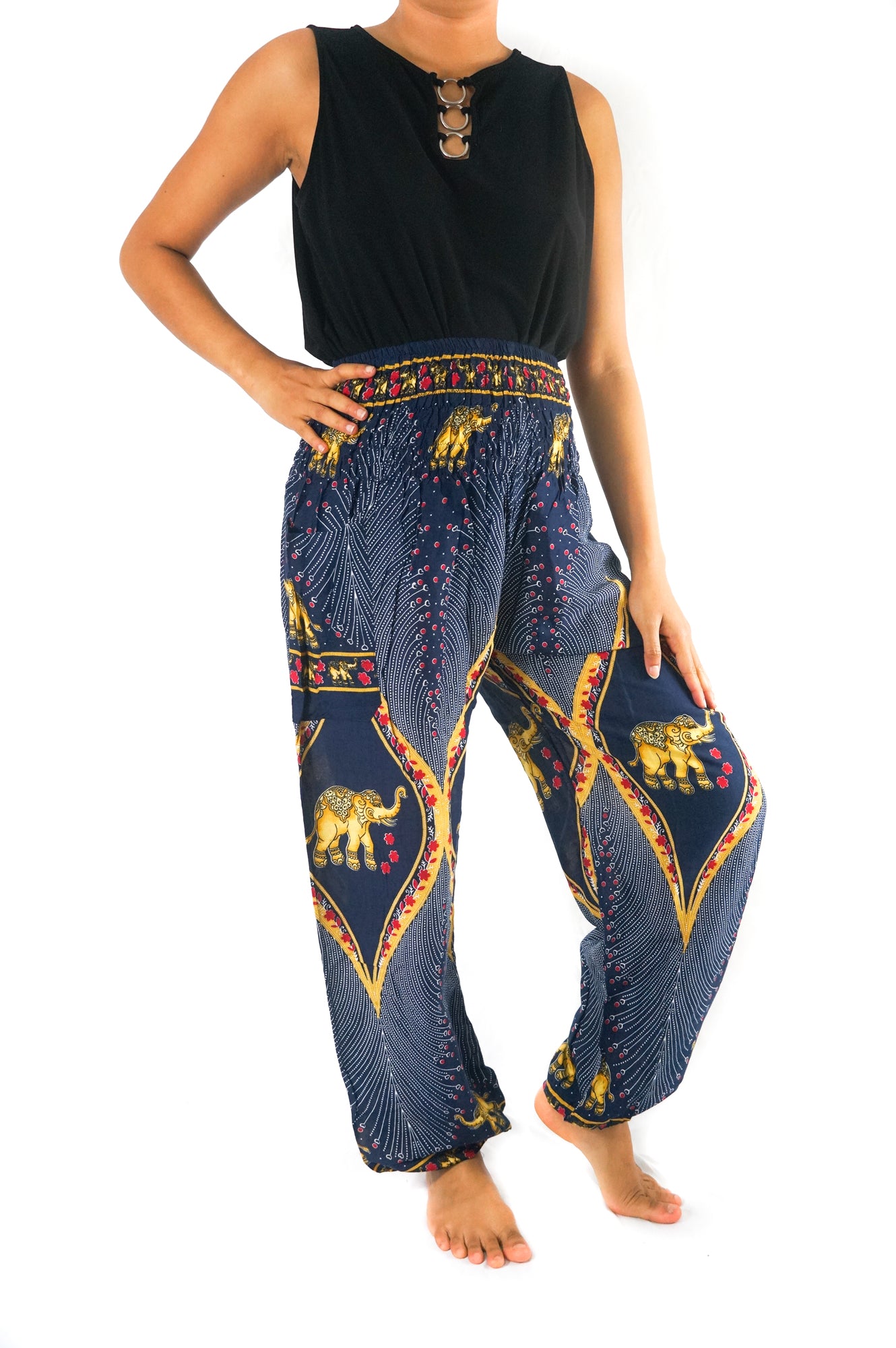 Blue Elephant Boho Pants