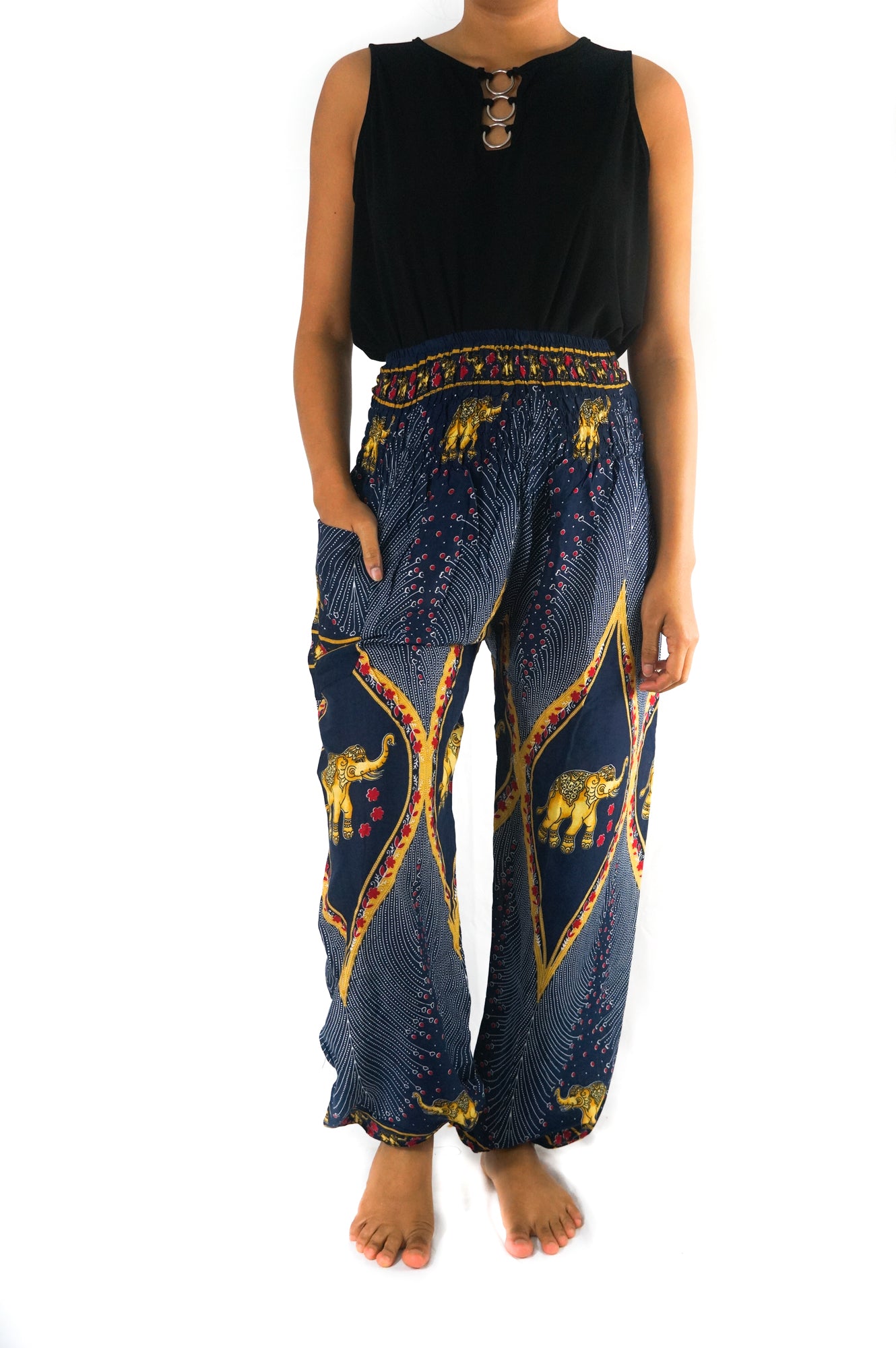 Blue Elephant Boho Pants