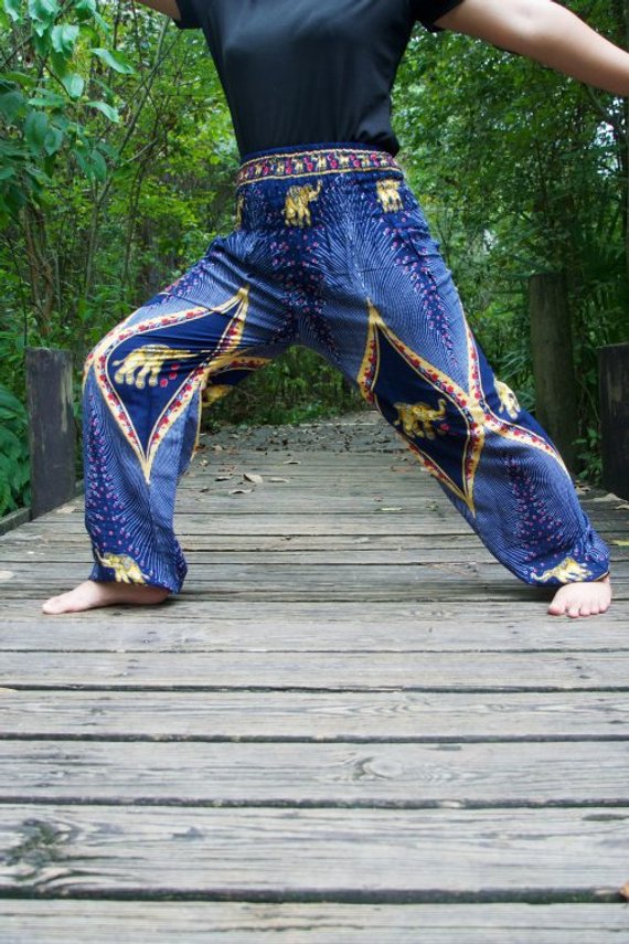 Blue Elephant Boho Pants