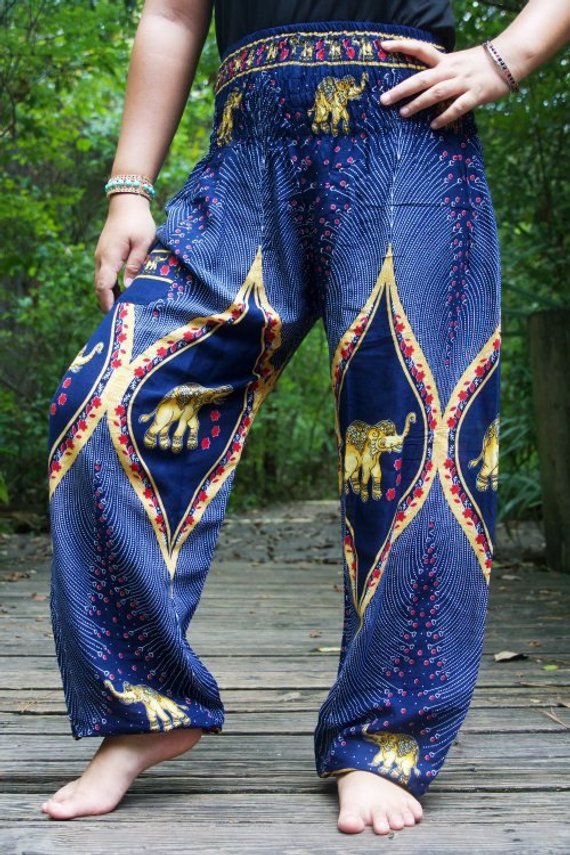 Blue Elephant Boho Pants