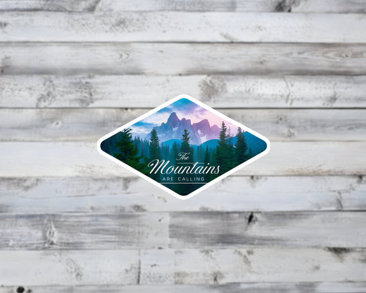 The Mountains Are Calling Vinyl Sticker