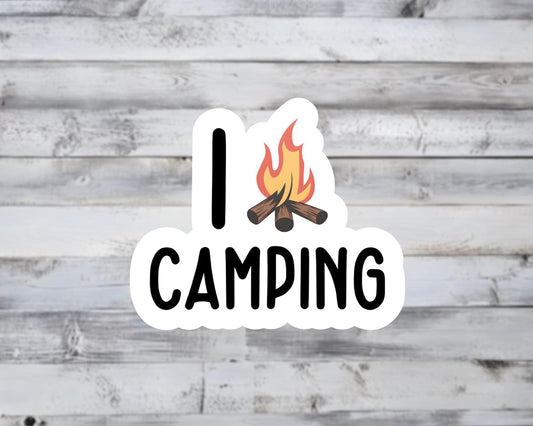 I Love Camping Vinyl Sticker