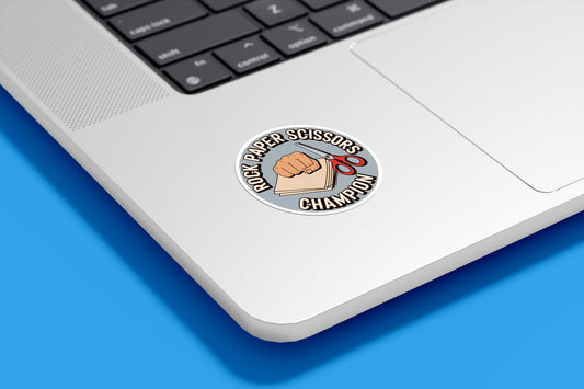 Rock Paper Scissors Champion Vinyl Sticker