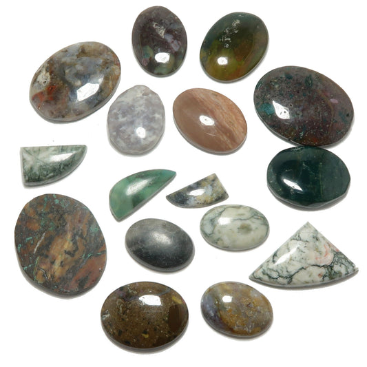 Jasper Grid Crystal Bundle Agate Cabochon Set of 16