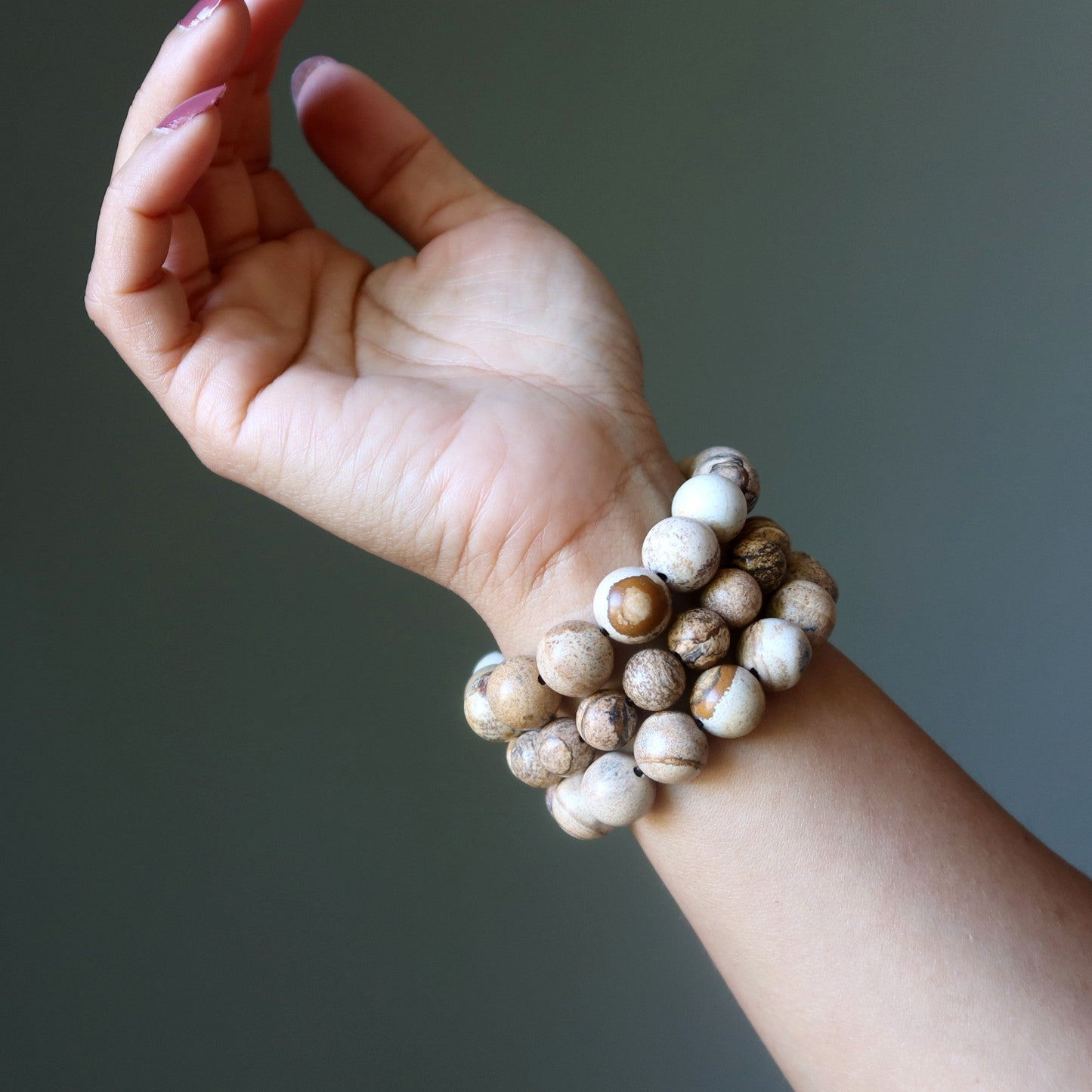 Landscape Jasper Bracelet Natural Me Smooth Stones