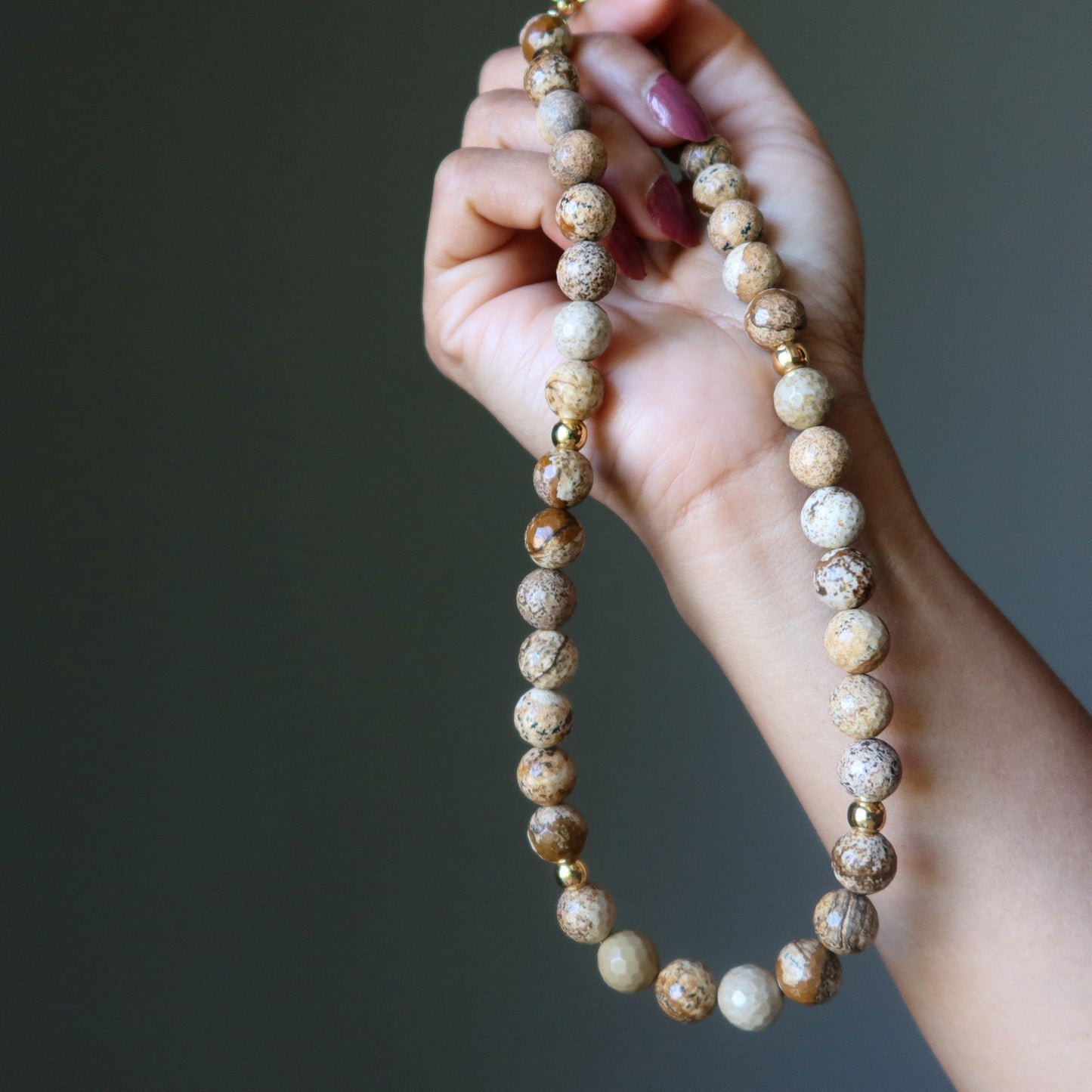 Landscape Jasper Necklace Faceted World Wonder