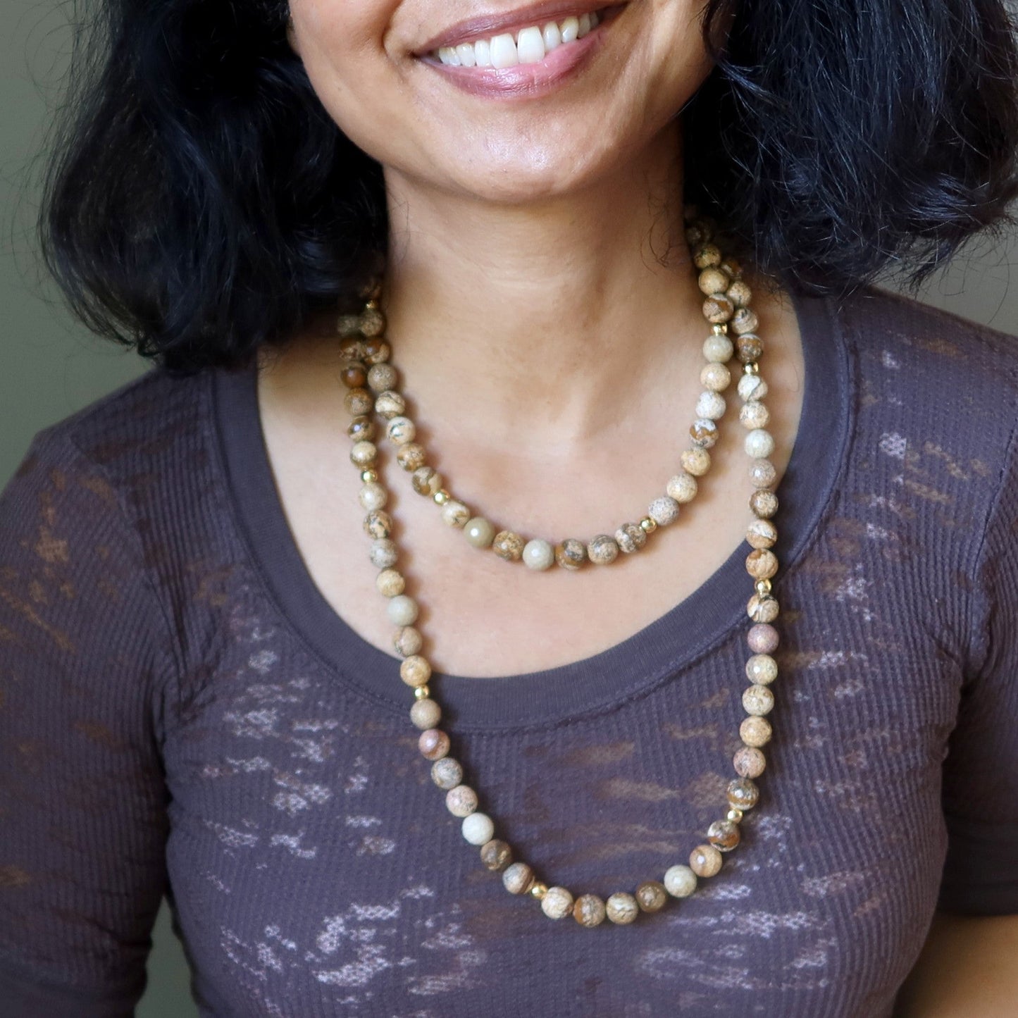 Landscape Jasper Necklace Faceted World Wonder