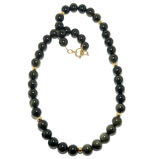 Gold Sheen Obsidian Necklace Soul Serenade Stone