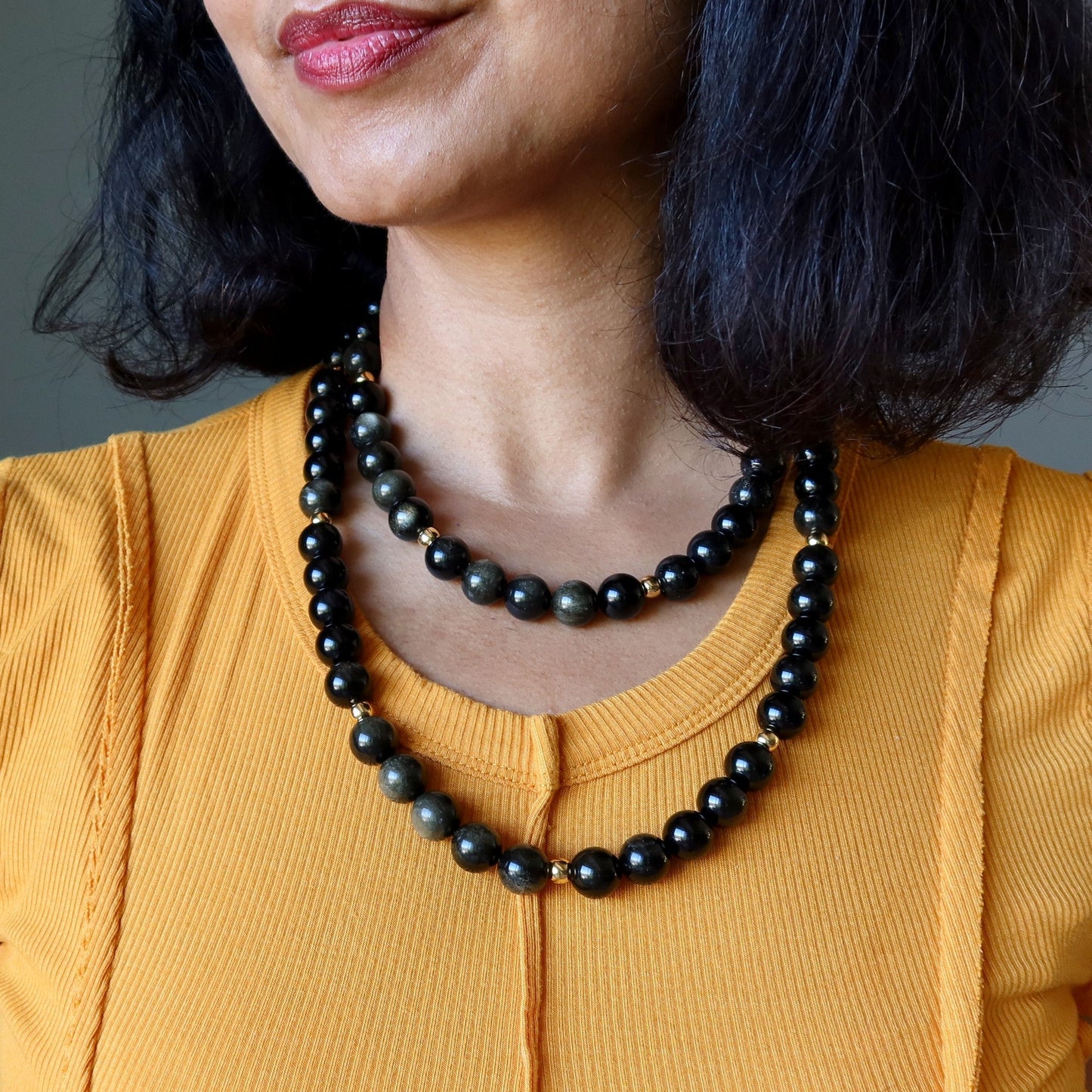 Gold Sheen Obsidian Necklace Soul Serenade Stone