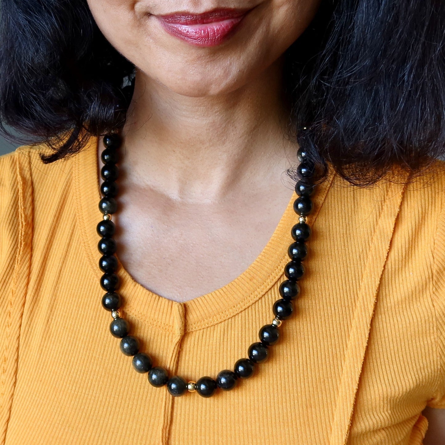 Gold Sheen Obsidian Necklace Soul Serenade Stone