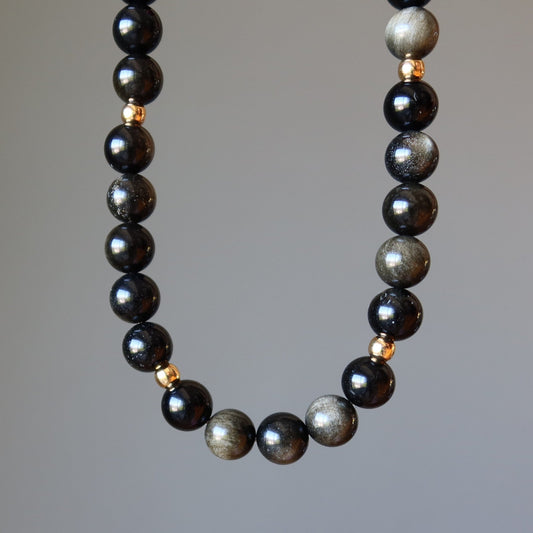 Gold Sheen Obsidian Necklace Soul Serenade Stone