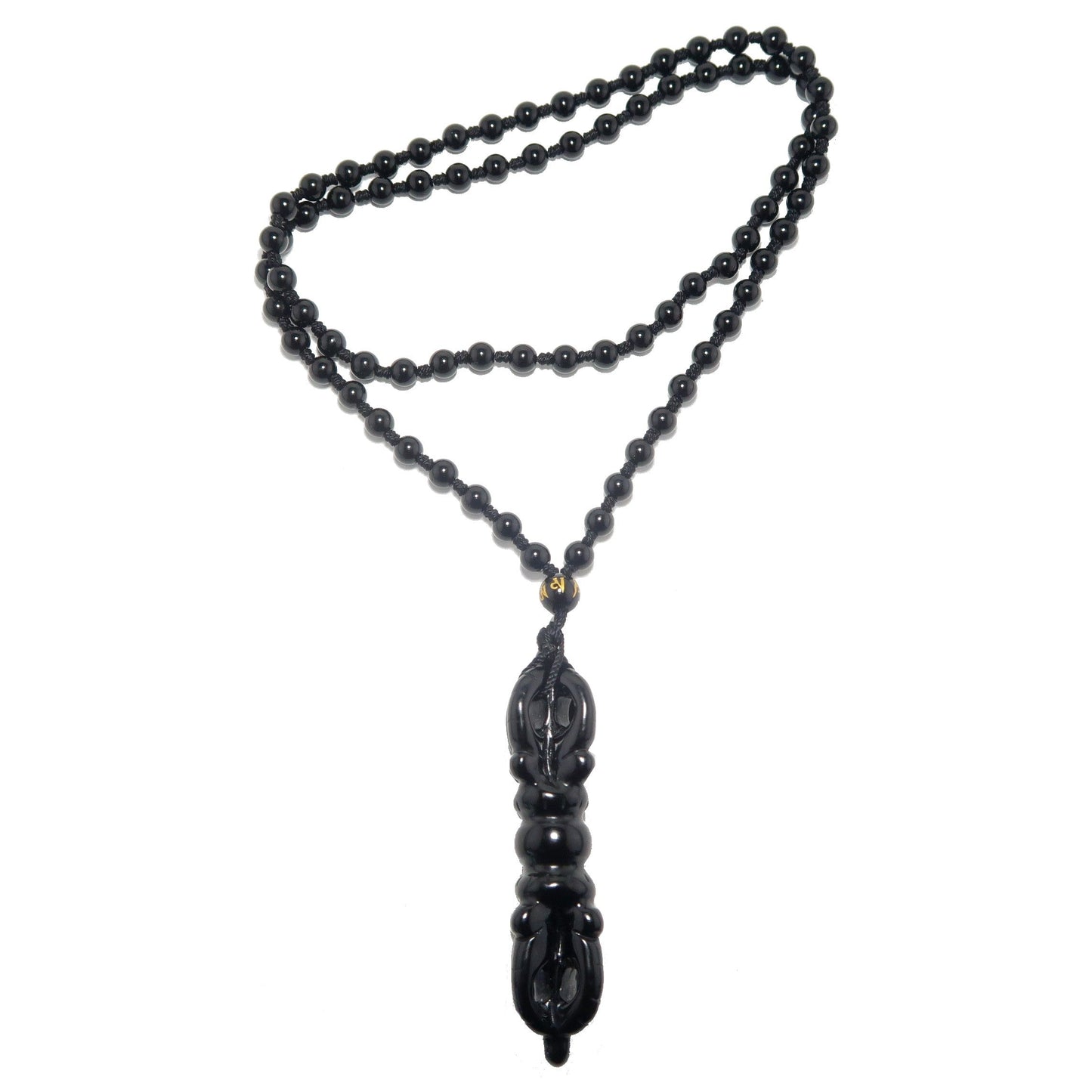 Black Obsidian Necklace Dorje Wand Guardian