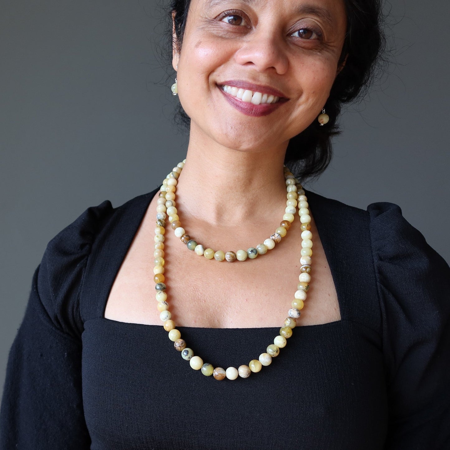 Opal Necklace Bright Yellow Beaded Confidence