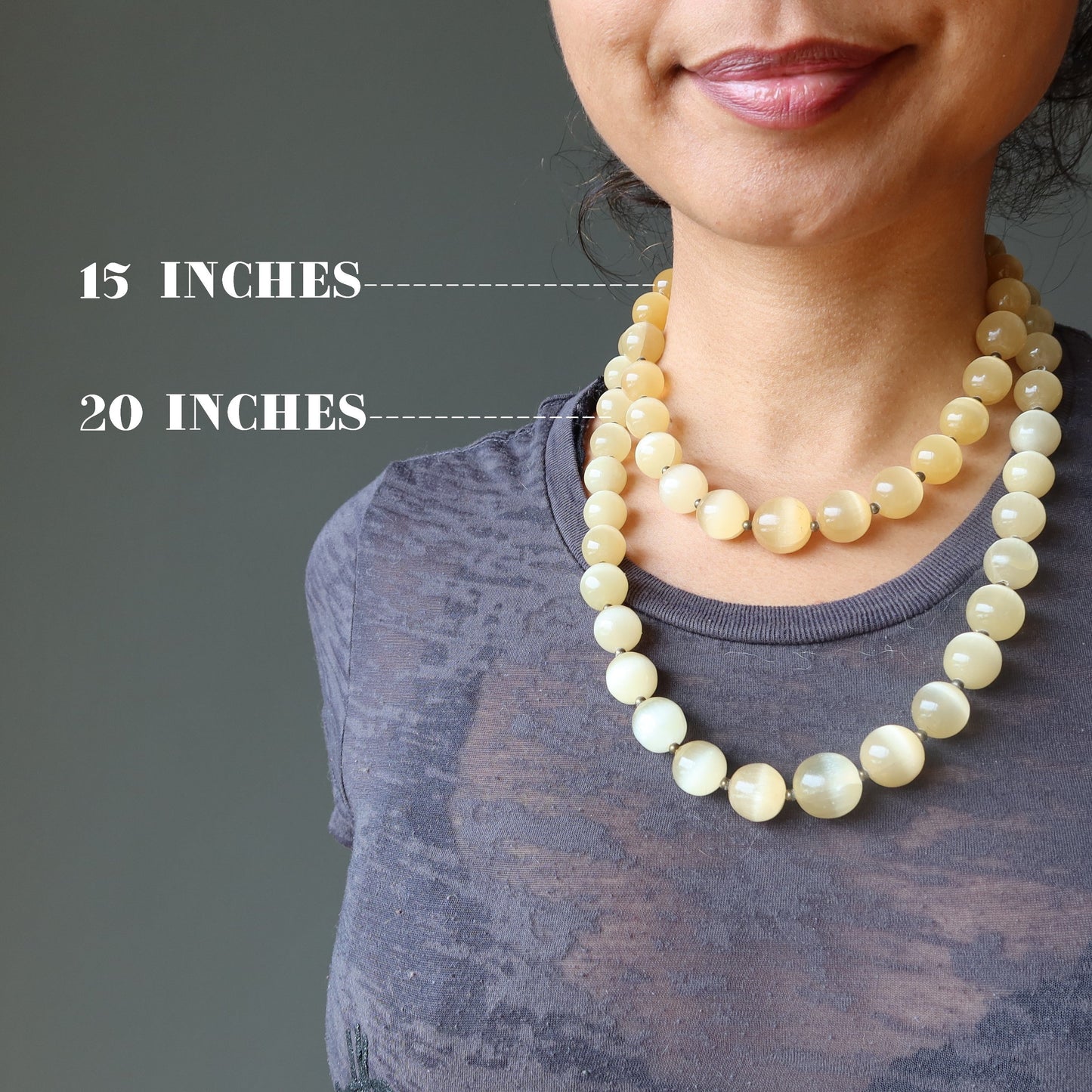 Selenite Necklace Orange Antique Beaded