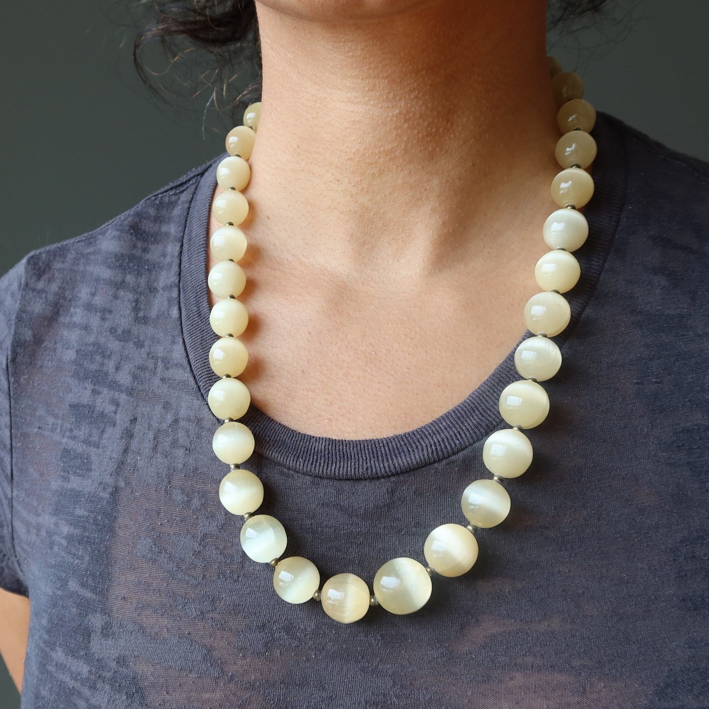 Selenite Necklace Orange Antique Beaded